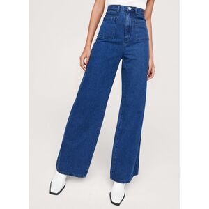 Nasty Gal Collection Wide Leg Patch Pocket Jeans Blue 2
